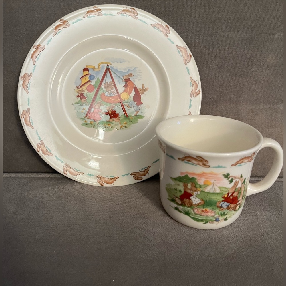 Royal Doulton Bunnykins 2 Piece Vintage Set 1999 English Fine Bone China